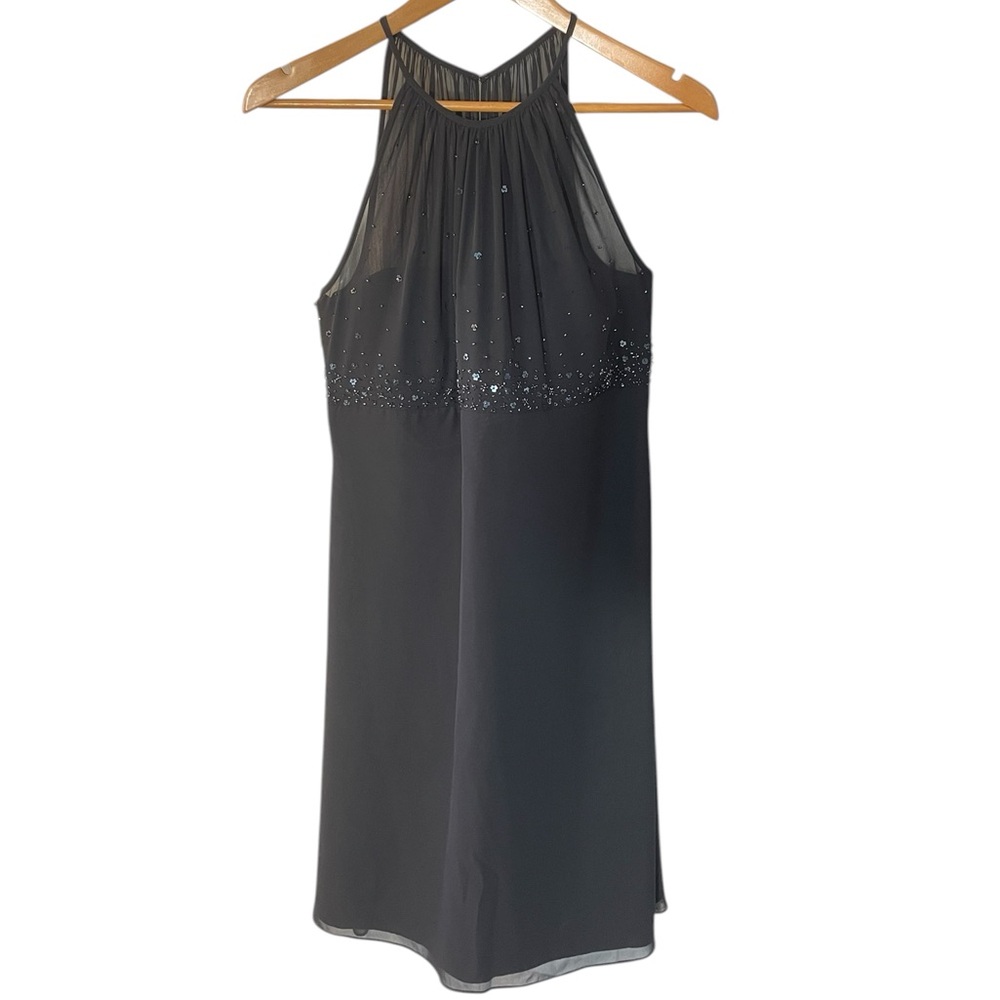 Y7- dress w/ beads and sheer top Michael Angelo 14 large lg